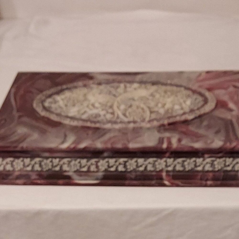 VTG Large Somans Jewelry box Genuine Incolay Stone  made USA - Picture 16 of 16